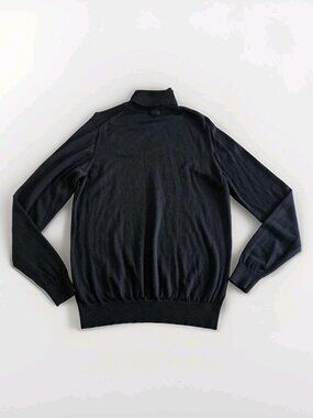 Uniqlo Wool Turtleneck Sweater Men L Black LS Minimalist Polished Versatile Goth